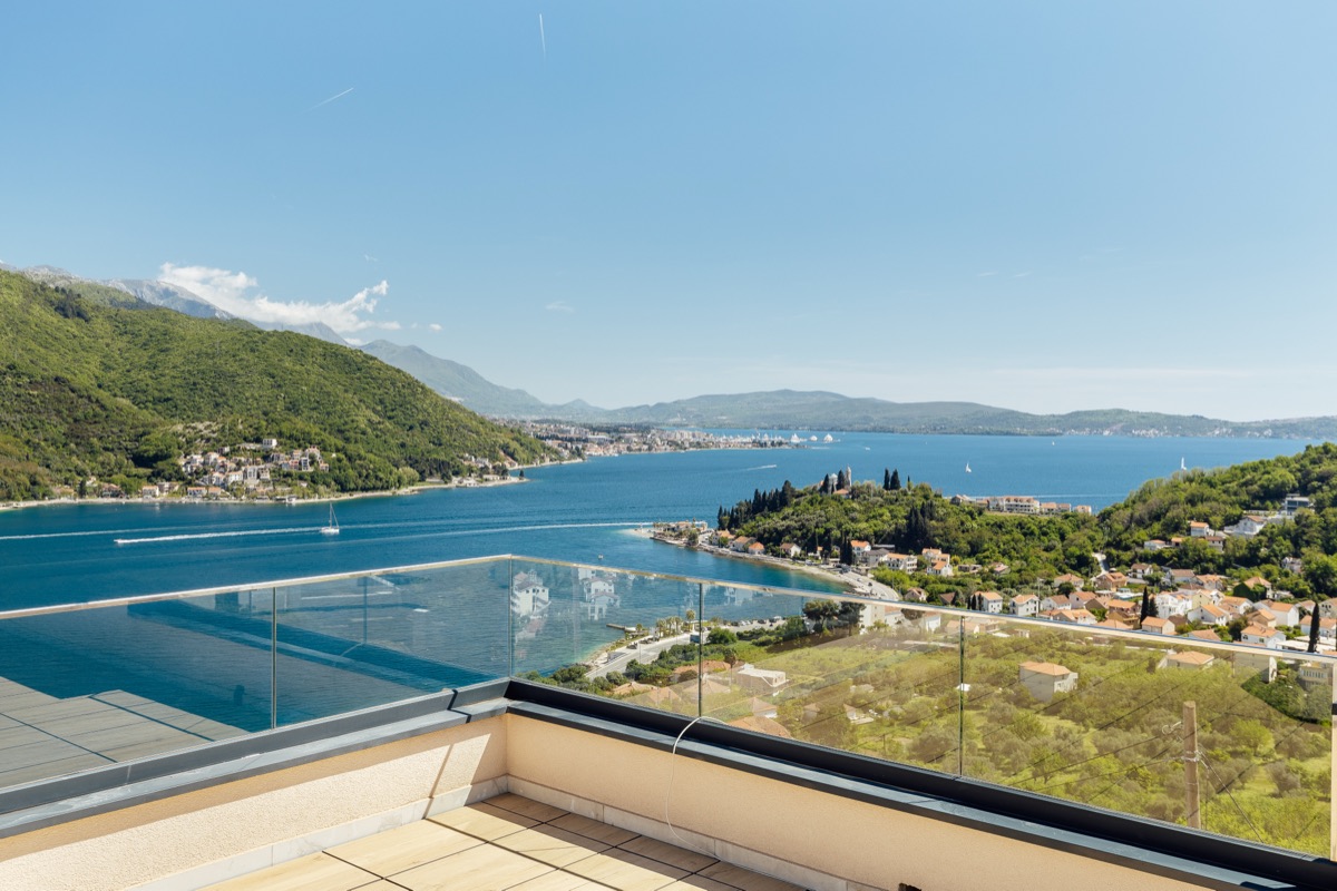 The view across the water from the villa terrace